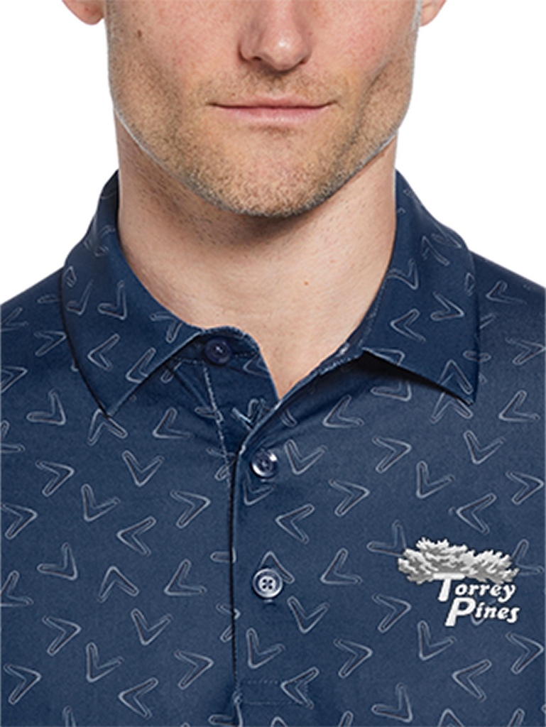 Torrey Pines Men's All Over Chevron Printed Polo