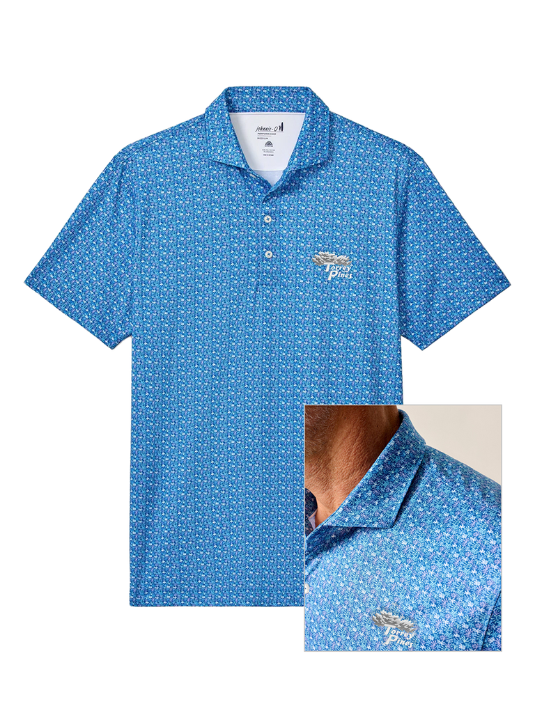Torrey Pines Men's Short Sleeve Floral Reef Performance Jersey Polo