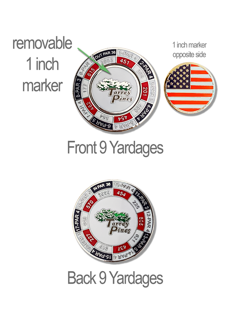 Torrey Pines 2 Piece South Course Yardage Medallion