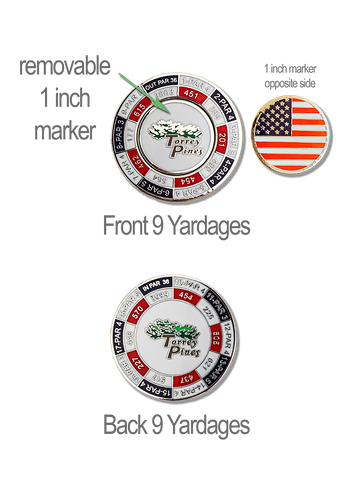 Torrey Pines 2 Piece South Course Yardage Medallion