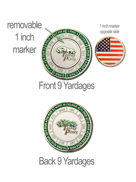 Torrey Pines 2 Piece South Course Yardage Medallion