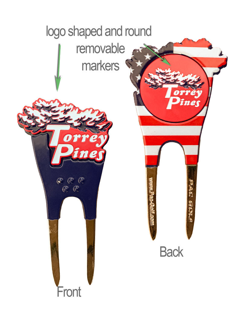 Torrey Pines Divot Repair Tool with 2 Removable Ball Markers