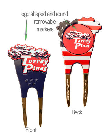 Torrey Pines Divot Repair Tool with 2 Removable Ball Markers