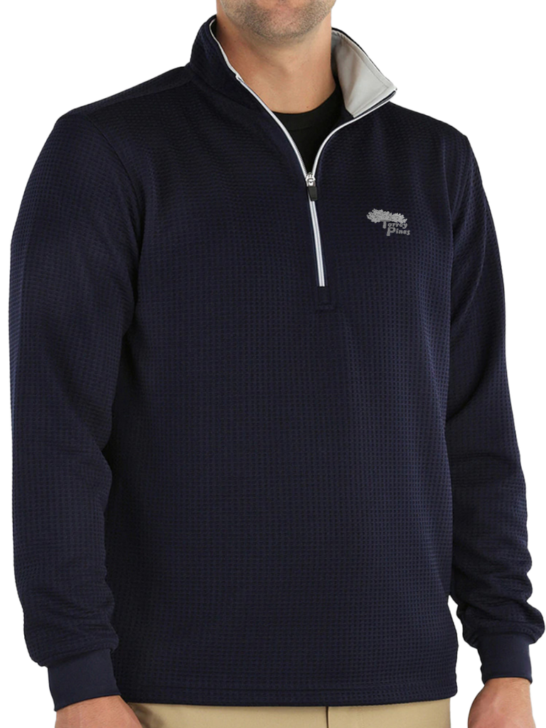 Torrey Pines Men's Long Sleeve 1/2-Zip Optic Pullover - The Golf Shop at Torrey Pines