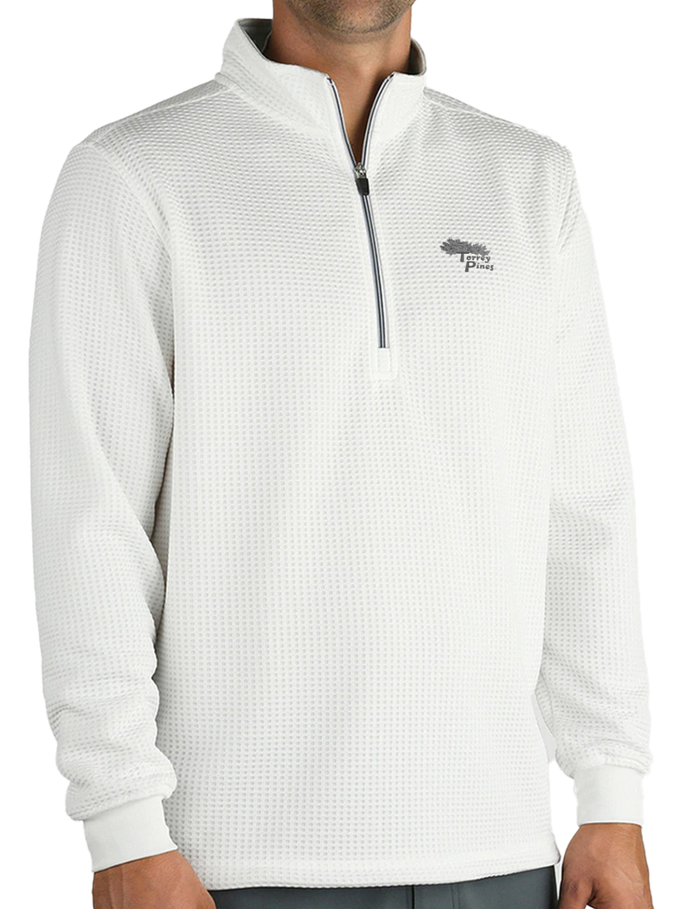 Torrey Pines Men's Long Sleeve 1/2-Zip Optic Pullover - The Golf Shop at Torrey Pines