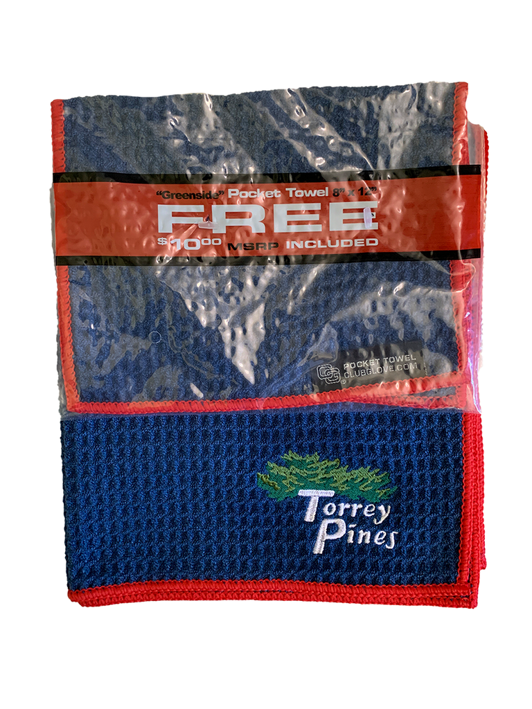 Torrey Pines Microfiber Pro Tour Caddie Towel + Free Greenside Pocket Towel - The Golf Shop at Torrey Pines