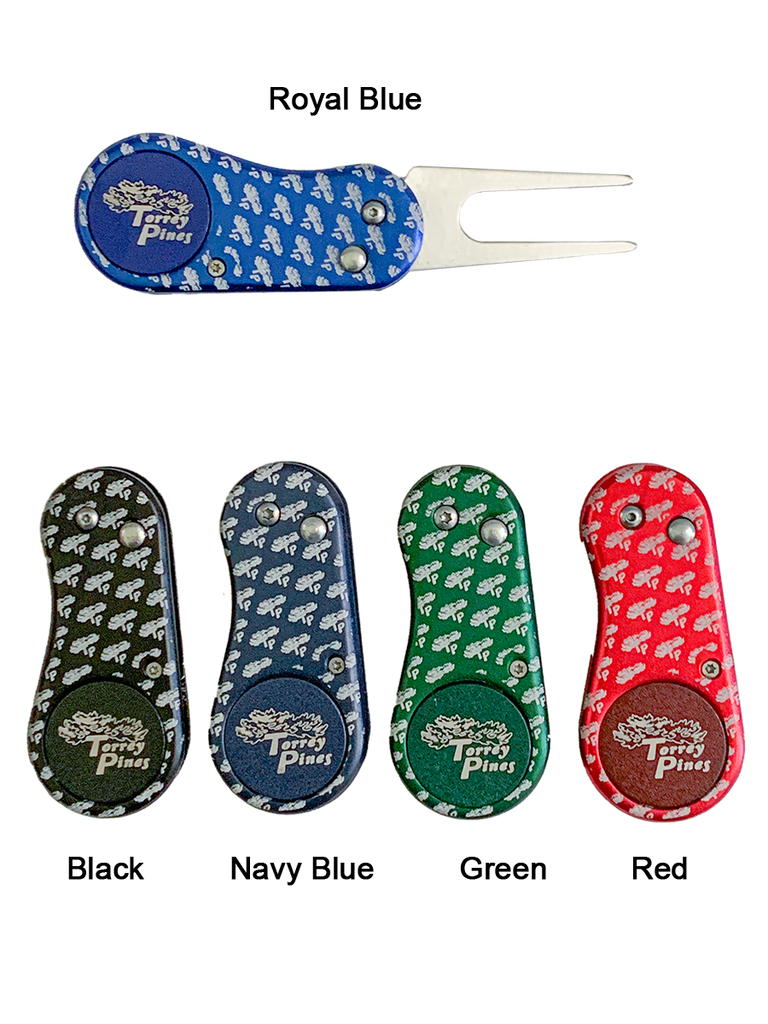 Torrey Pines Retractable Blade Divot Repair Tool with Ball Marker - The Golf Shop at Torrey Pines