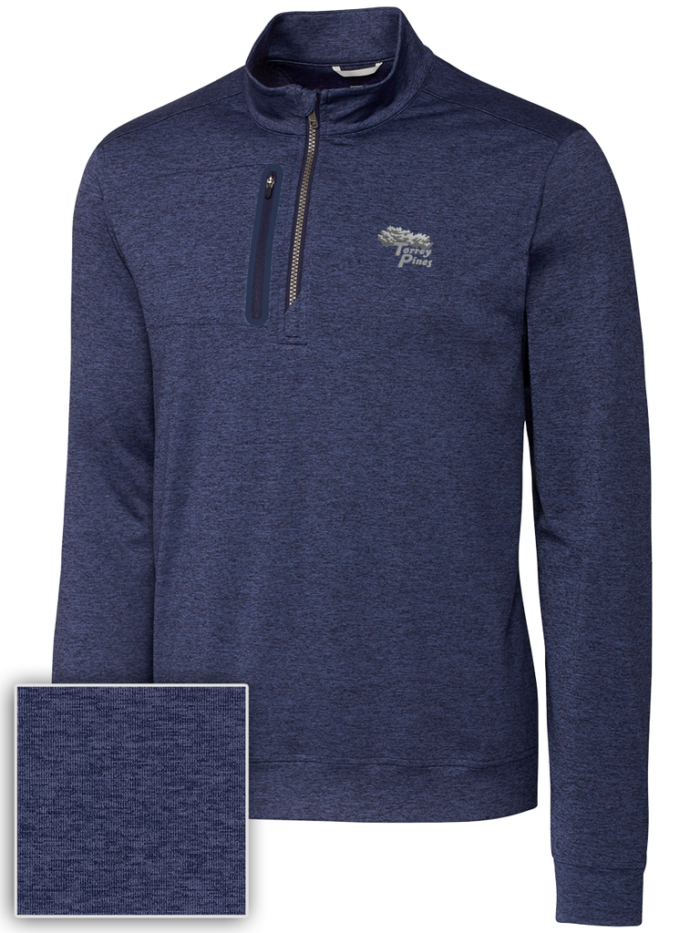 Torrey Pines Stealth Heathered Quarter Zip Men's Pullover - The Golf Shop at Torrey Pines