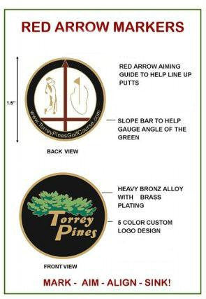 Torrey Pines Red Arrow Medallion Ball Marker - Merchandise and Services from The Golf Shop at Torrey Pines